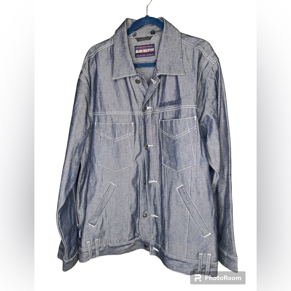Vintage Davoucci denim coat,sturdy material with contrast stitching 2XL